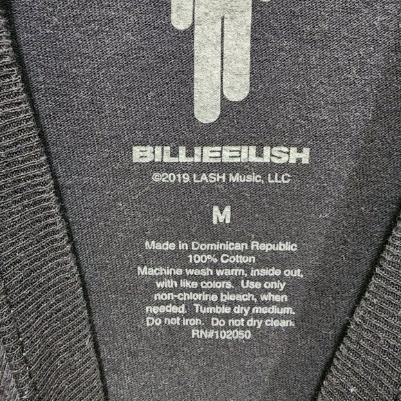 Billie Eilish Graphic Women's T-Shirt 2019 Lash Music Black Purple Spider Medium - Picture 3 of 9